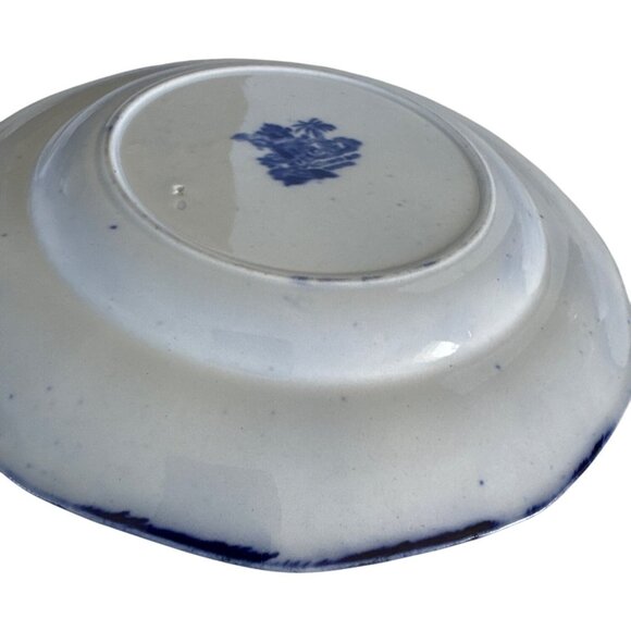 Vintage W Adams & Sons England Kyber 9 inch Flow Blue Dinner Plate - Picture 12 of 15